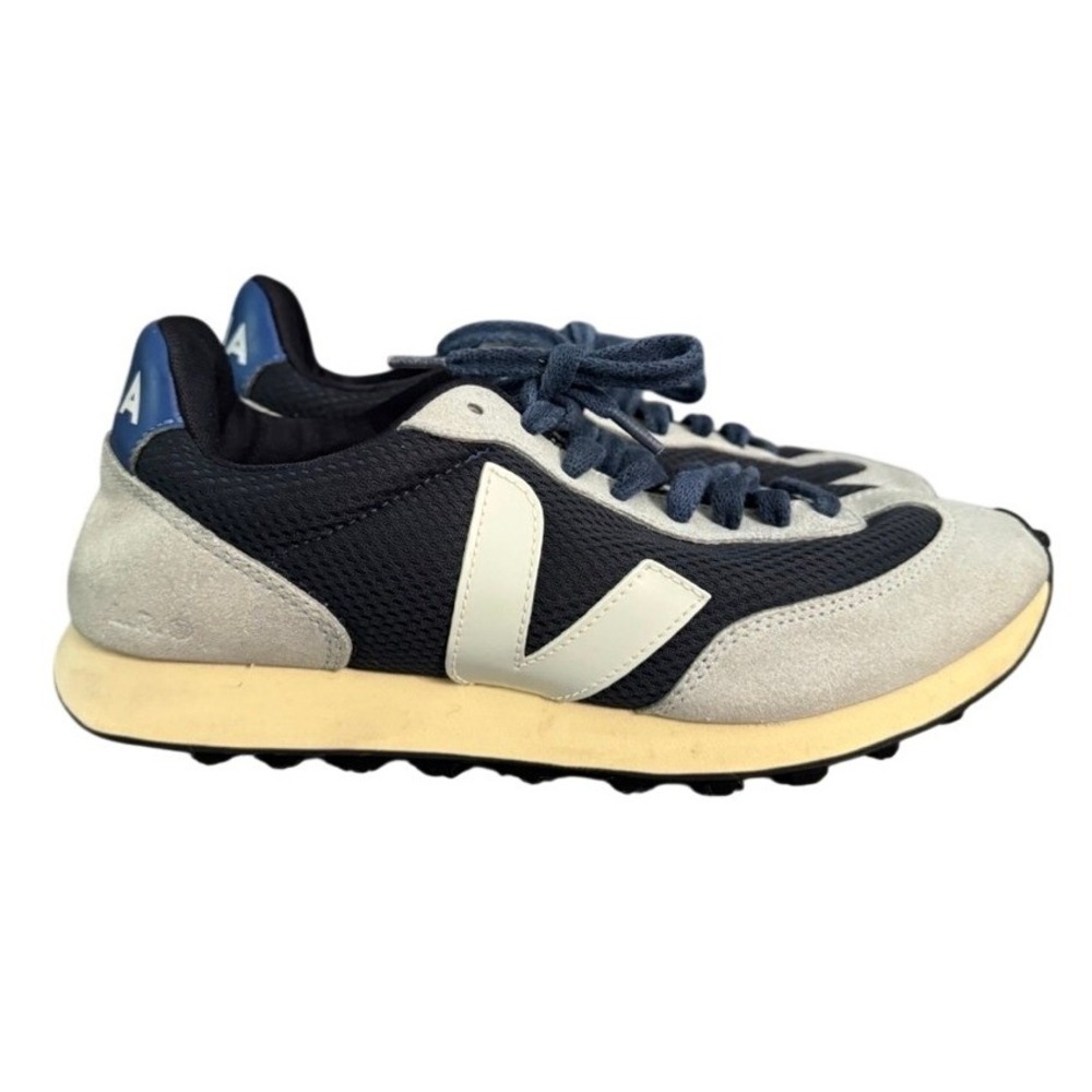 Veja Rio Branco Alveomesh Suede Sneakers Navy Grey White Low Top Runners